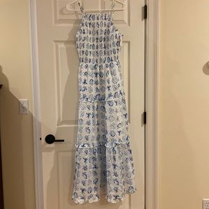 Ann Taylor smocked bodice maxi dress